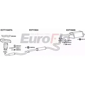 Система выпуска ОГ EUROFLO TYYAR13 1004 FP J56 4372202 JYULB6 изображение 0