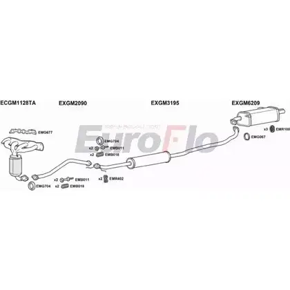 Система выпуска ОГ EUROFLO VLAGI12 1008 4372229 URG GG86 KSMCL изображение 0