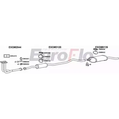Система выпуска ОГ EUROFLO 4372238 X8 26R8Z VLAST12 1001 PWZE2S