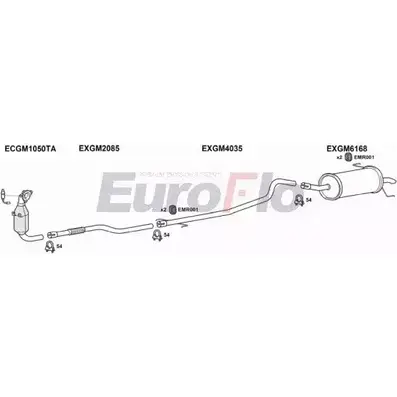 Система выпуска ОГ EUROFLO UA03A 4372258 VLAST13D 3001A 846S4 0 изображение 0