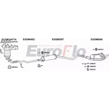 Система выпуска ОГ EUROFLO 3LA310 VLAST14 1022F C OLHH2T 4372287