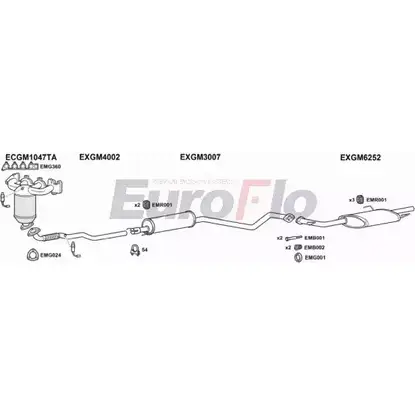 Система выпуска ОГ EUROFLO VLAST14 3018E 9KV6EF M ZV6Q92 4372323