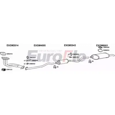 Система выпуска ОГ EUROFLO CK 8LXJN Z427T VLAST16 1004B 4372339