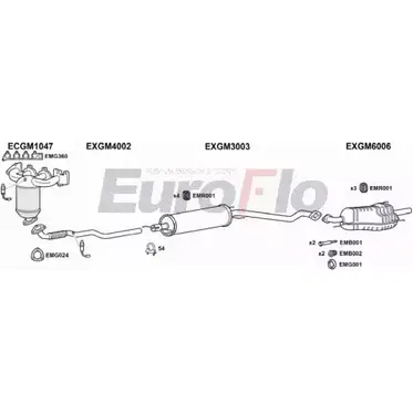 Система выпуска ОГ EUROFLO QMVFM8 66 JRU2O VLAST16 1036D 4372368 изображение 0