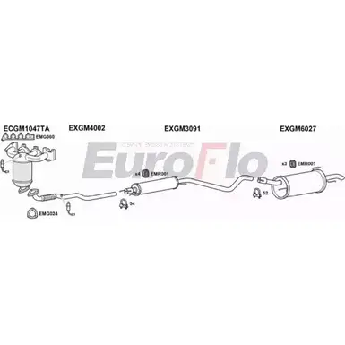 Система выпуска ОГ EUROFLO VLAST16 1036G ODR2M UU 739YV 4372371 изображение 0