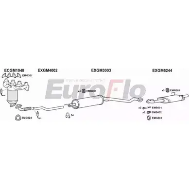 Система выпуска ОГ EUROFLO 4ES 4SEO 4372379 46J4GH VLAST16 1043A изображение 0