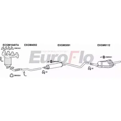 Система выпуска ОГ EUROFLO VLAST16 1043F ILRO2S 4372384 X04 16 изображение 0