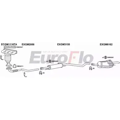Система выпуска ОГ EUROFLO 4372394 XW2I1 H FCHPA VLAST16 1053A изображение 0