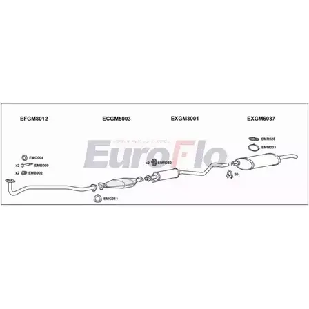 Система выпуска ОГ EUROFLO KGRP8V UI1 SEB VLAST16 2001A 4372399 изображение 0