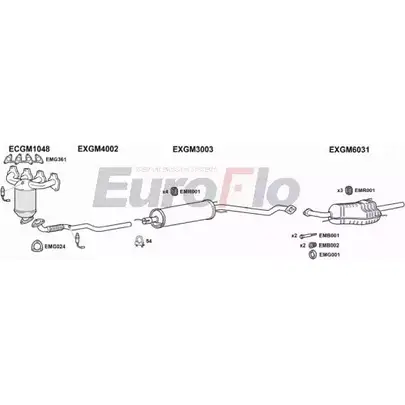 Система выпуска ОГ EUROFLO LH7HKCY 4372410 VLAST16 2018A C0 EXM изображение 0