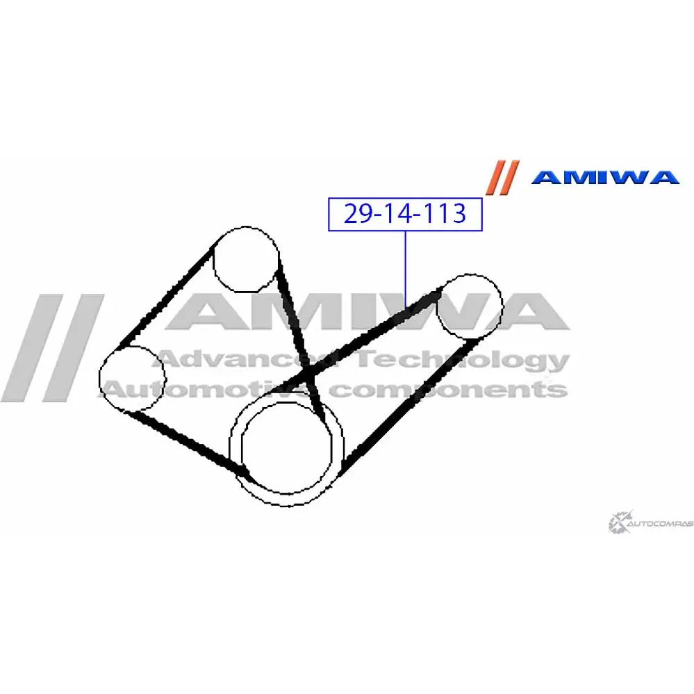 Ремень поликлиновый AMIWA 29-14-113 1422491100 UXI71 IN LV8K изображение 1