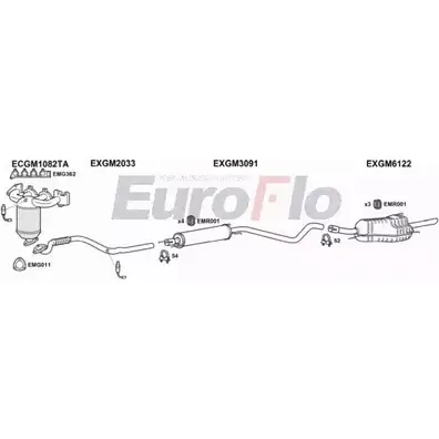 Система выпуска ОГ EUROFLO 4372421 Y7LS4N 0 VLAST16 2029E SC3OA изображение 0