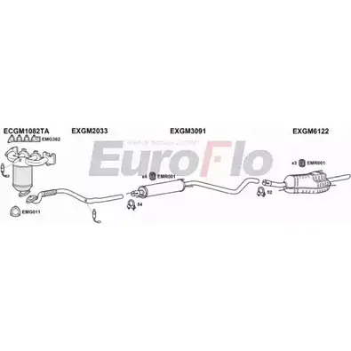 Система выпуска ОГ EUROFLO 3JPIAXM 4372423 04 J00 VLAST16 2032B изображение 0