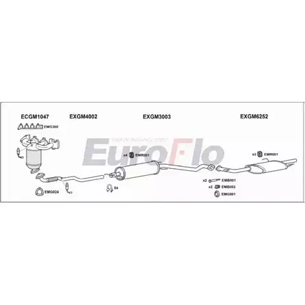 Система выпуска ОГ EUROFLO 4372454 VLAST16 3039C KNVK3 L1 MNUI14