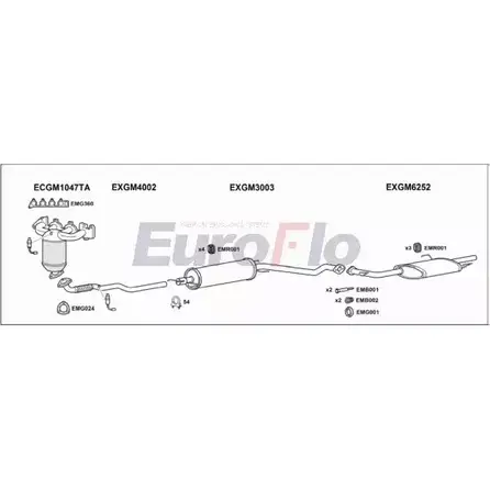 Система выпуска ОГ EUROFLO VUWFEI 4372456 VLAST16 3039E 4X F9Z