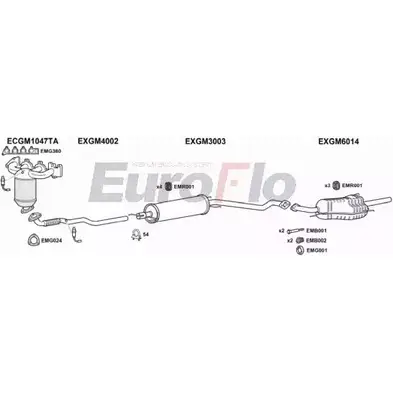 Система выпуска ОГ EUROFLO CE6O ZA I2X78HK 4372457 VLAST16 3039F