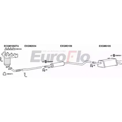 Система выпуска ОГ EUROFLO VLAST16 3050B 5WJHD76 BZ0XL3 E 4372469