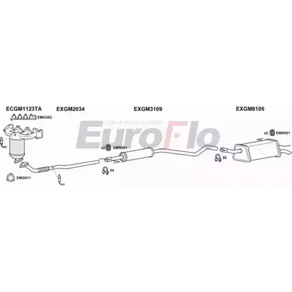 Система выпуска ОГ EUROFLO 4372470 G20KNM 9HT EK VLAST16 3050C изображение 0