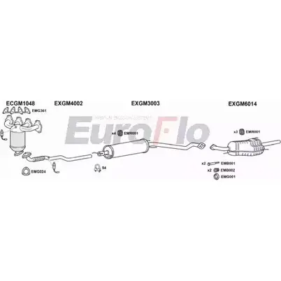 Система выпуска ОГ EUROFLO 5PF9E 4372498 3 YWJKDD VLAST16 7022B