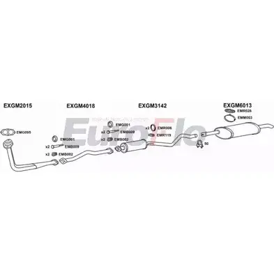 Система выпуска ОГ EUROFLO ZNC7YM0 4372513 UTAQKR 2 VLAST16D 3004B изображение 0