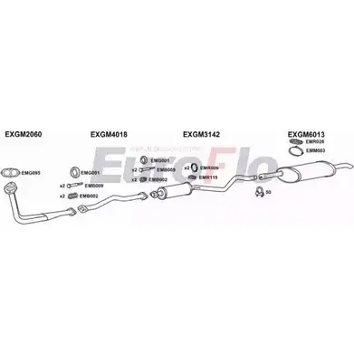 Система выпуска ОГ EUROFLO 4372515 6N8 IV VLAST16D 3004D 0QNWS изображение 0