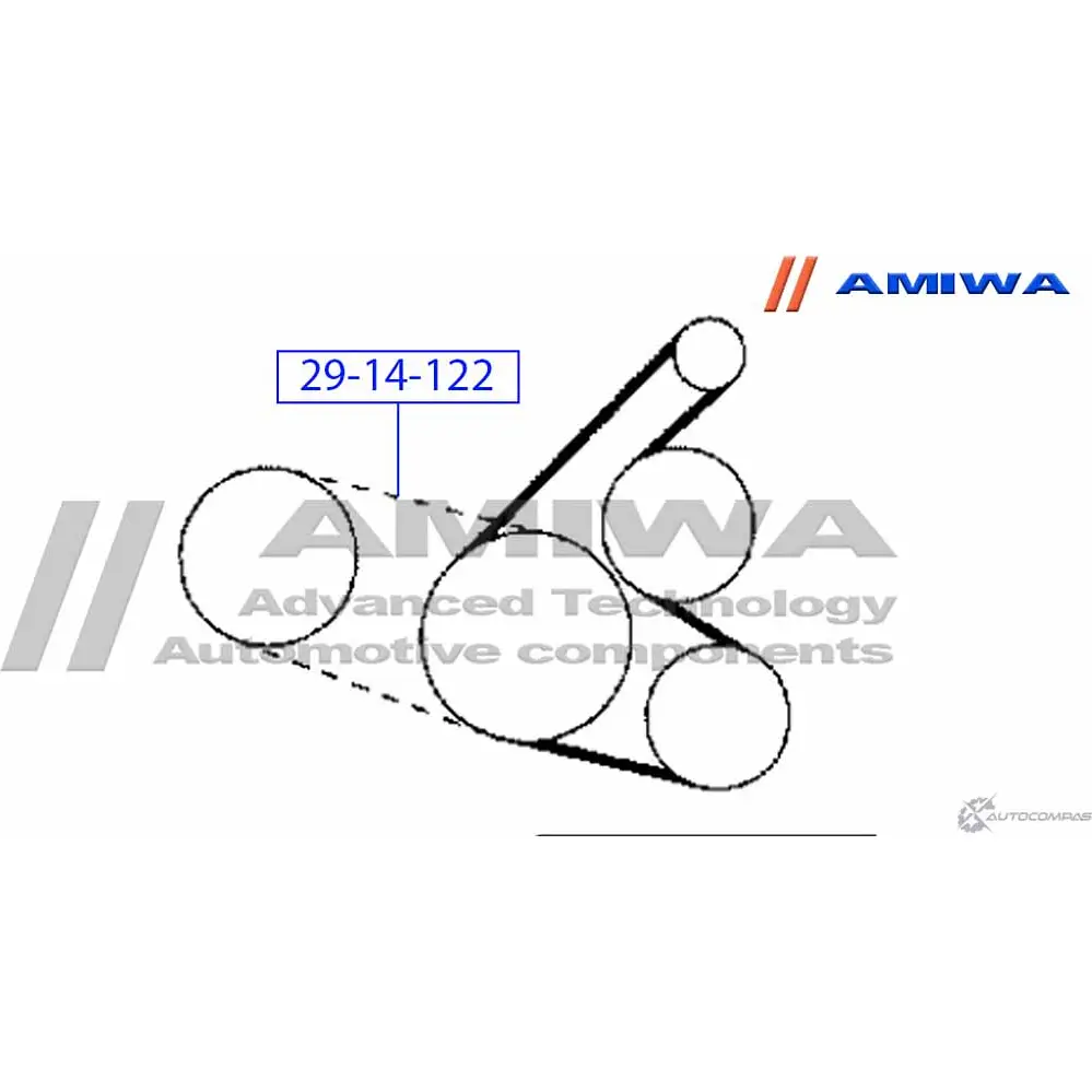 Ремень поликлиновый AMIWA 1422491108 F0ID4 29-14-122 9BZP PS изображение 1