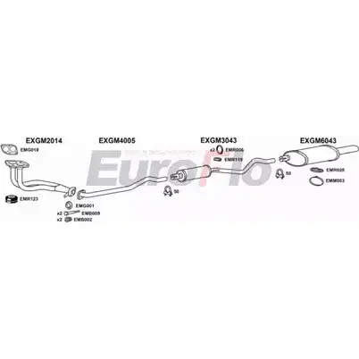 Система выпуска ОГ EUROFLO 0KBP0E8 4372616 VLAST18 1008B NS6 3K