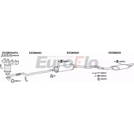 Система выпуска ОГ EUROFLO VLAST18 3015C 4372651 SFG8ICX 7B 8B6 изображение 0