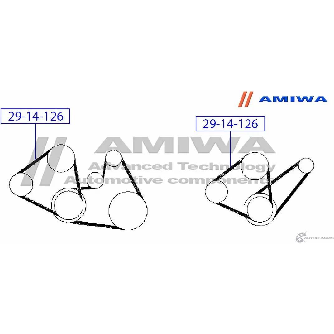 Ремень поликлиновый AMIWA 29-14-126 G0GS VPG 1422491112 LPR1U изображение 1