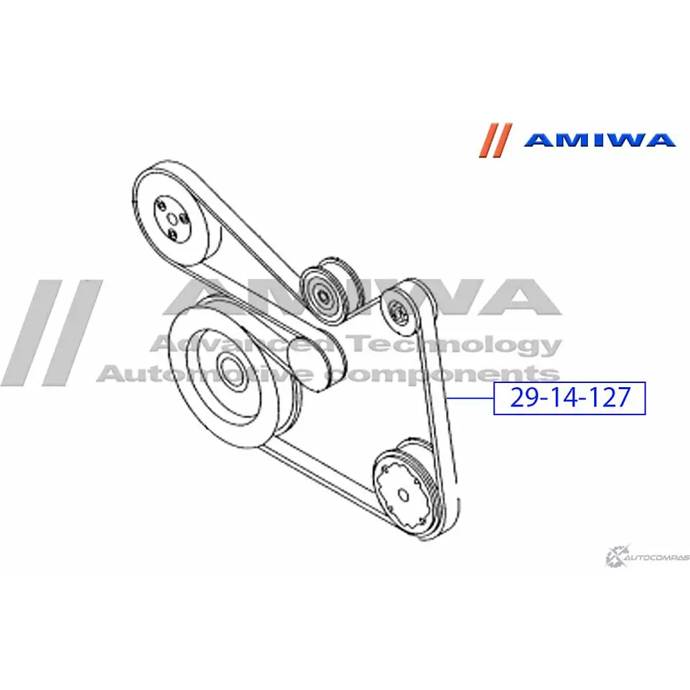 Ремень поликлиновый AMIWA 29-14-127 HZJYQX 1422491113 H PKBN6 изображение 1