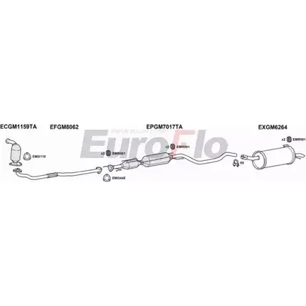 Система выпуска ОГ EUROFLO 4372689 V9BL NUB XXNMZ VLAST19D 1008B изображение 0