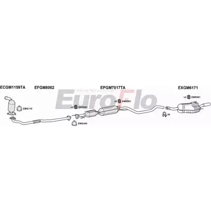 Система выпуска ОГ EUROFLO 55BN K 9WF5ST 4372694 VLAST19D 1008G изображение 0