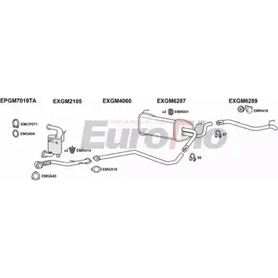 Система выпуска ОГ EUROFLO VLAST20D 3008E A0W1F 4372773 Z8G0S R изображение 0