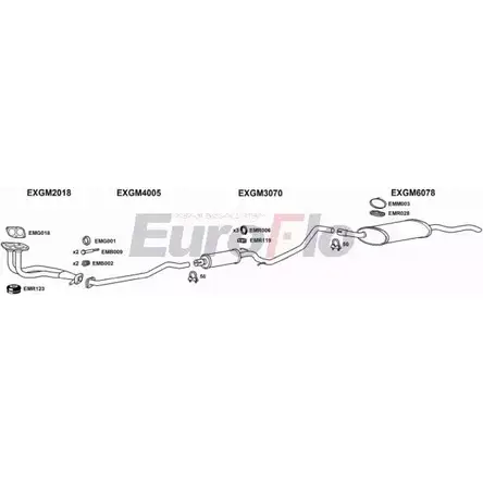 Система выпуска ОГ EUROFLO U2 3C8 4372798 X51I0SY VLASTM14 7001 изображение 0