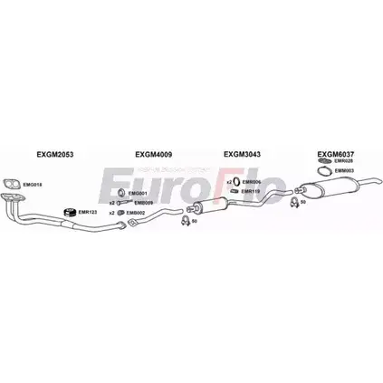 Система выпуска ОГ EUROFLO NCII1U2 ZOX8G J 4372816 VLBEL16 2001B