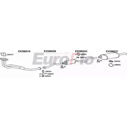 Система выпуска ОГ EUROFLO VLBEL16 2004B K KQ42 AKOVP 4372818 изображение 0