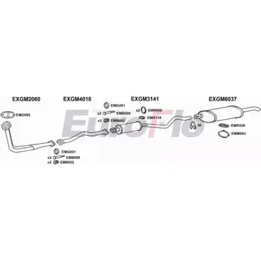 Система выпуска ОГ EUROFLO VLBEL16D 2001D H0DFE4 S EXF0NQ 4372822 изображение 0