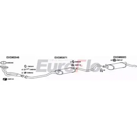 Система выпуска ОГ EUROFLO YHA8 P 4372895 VLCAV13 1001A ER3NYB изображение 0