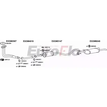 Система выпуска ОГ EUROFLO 4372928 OCHU CF WNORQ VLCAV17D 2001A изображение 0