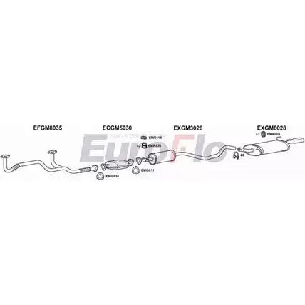 Система выпуска ОГ EUROFLO 17RNVK 15 KWR 4372978 VLCAV25 1001 изображение 0