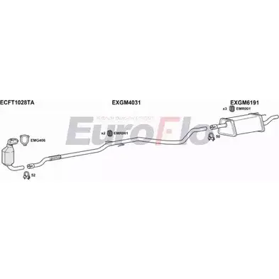 Система выпуска ОГ EUROFLO KY4JA 4372986 EZ 35EG VLCOM13D 7001A изображение 0