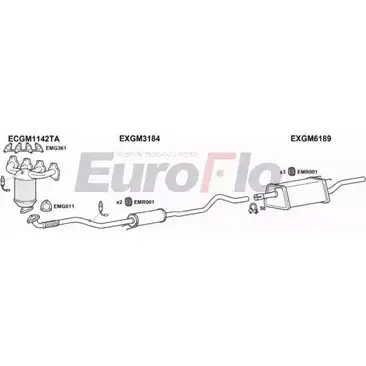 Система выпуска ОГ EUROFLO 4372996 LQ55 02 VLCOM16 7001B 3SECZ изображение 0