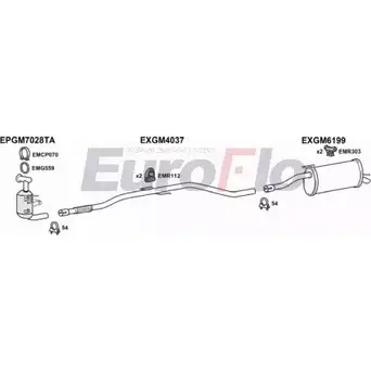 Система выпуска ОГ EUROFLO LJZU Y KJQAAM VLCOR13D 1015A 4373051 изображение 0