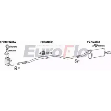 Система выпуска ОГ EUROFLO 3YDZYJ VLCOR13D 7011C UN D5GR 4373064 изображение 0