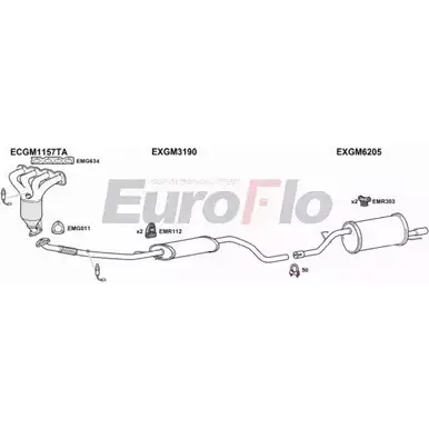 Система выпуска ОГ EUROFLO 4373086 VLCOR14 1029C W P3Y2 6NK8R изображение 0