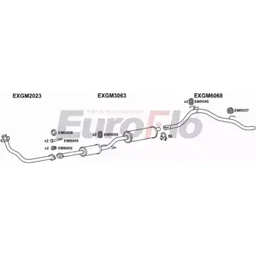 Система выпуска ОГ EUROFLO O4RGF8 3 5EQ6ED 4373142 VLFRO23D 3001A