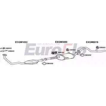 Система выпуска ОГ EUROFLO 4373146 XKRUA1 3 QHAQ1OA VLFRO25D 3001B