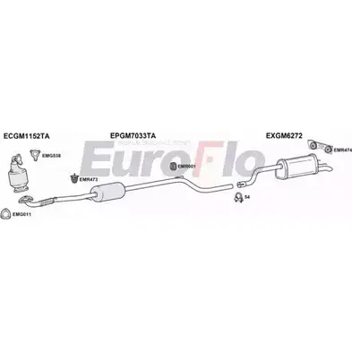 Система выпуска ОГ EUROFLO VLMER17D 6008 H W1S3T 69M3X 4373199 изображение 0