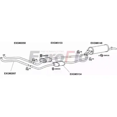 Система выпуска ОГ EUROFLO VLSEN25 2001 4373347 KE3QW A 5IDEX99 изображение 0