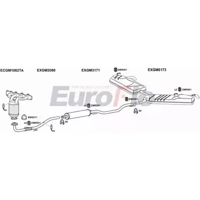 Система выпуска ОГ EUROFLO H 3OHV 4373382 VLSIG22 3001A GMTG7V изображение 0